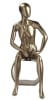 gold female fiberglass egghead mannequin sitting angled left modern retail display - Image 2 of 0