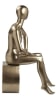 gold female fiberglass egghead mannequin sitting angled left modern retail display - Image 4 of 0