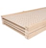 4-Panel natural pine wood folding pegboard display unit for retail merchandising - Image 3 of 0