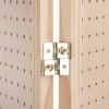 4-Panel natural pine wood folding pegboard display unit for retail merchandising - Image 4 of 0