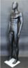 Lean muscular matte black male egghead mannequin with tempered glass base - Image 3 of 0