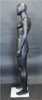 Lean muscular matte black male egghead mannequin with tempered glass base - Image 4 of 0