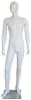 Matte White Male Egghead Mannequin - Right Leg Bent - Image 1 of 0