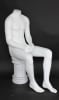 Matte White Male Headless Mannequin Sitting - Straight Forward - Image 3 of 0