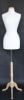 White Jersey Covered Female Dress Form with Wooden Base and Flat Neckcap - Size 6/8 - Image 1 of 0