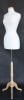 White Jersey Covered Female Dress Form with Wooden Base and Flat Neckcap - Size 6/8 - Image 2 of 0