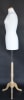White Jersey Covered Female Dress Form with Wooden Base and Flat Neckcap - Size 6/8 - Image 3 of 0