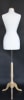 White Jersey Covered Female Dress Form with Wooden Base and Flat Neckcap - Size 6/8 - Image 4 of 0