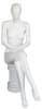 Female egghead mannequin in seated pose. Her legs are crossed with her hands on her lap. - Image 3 of 0