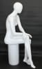 Female egghead mannequin in seated pose. Her legs are crossed with her hands on her lap. - Image 4 of 0