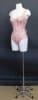 Female 3/4 Dress Form Linen Covered with Chrome rolling base - Image 1 of 0