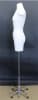 Female 3/4 Dress Form Linen Covered with Chrome rolling base - Image 3 of 0