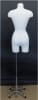 Female 3/4 Dress Form Linen Covered with Chrome rolling base - Image 4 of 0