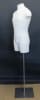 Male 3/4 Dress Form Linen Covered with metal base - Image 3 of 0