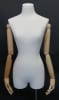 Female Dress Form with Wooden Adjustable Arms - Base with Wheels YBFWH2BN - Image 3 of 0