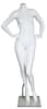 Matte White 5' 5" Headless Female Mannequin - Hands on Hips - Image 5 of 0