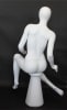Female egghead mannequin in seated pose. Her legs are crossed with her hands on her lap. - Image 4 of 0