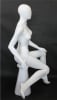 Female egghead mannequin in seated pose. Her legs are crossed with her hands on her lap. - Image 5 of 0