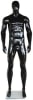 Glossy Black Athletic Egghead Male Mannequin - Image 1 of 0