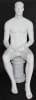 Abstract Matte White Seated Male Mannequin - Image 2 of 0