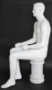 Abstract Matte White Seated Male Mannequin - Image 3 of 0