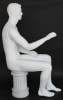 Abstract Matte White Seated Male Mannequin - Image 5 of 0
