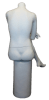 Matte white female headless fiberglass mannequin sitting in a cross-leg pose with hands on lap for boutique and retail clothing displays. - Image 8 of 0