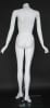 Matte white female headless fiberglass mannequin in an elegant tiptoe pose with tempered glass base for retail fashion displays. - Image 3 of 0