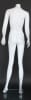 Matte white female headless mannequin with hands out pose, fiberglass construction, and tempered glass base for retail apparel displays. - Image 3 of 0