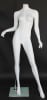 Matte white female headless mannequin elbow on hip full body retail display form for fashion clothing presentation - Image 1 of 0