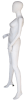 5'9" matte white abstract female fiberglass egghead mannequin with glass base for modern retail clothing display - Image 2 of 0