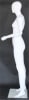 5'11" abstract matte white egghead female fiberglass mannequin with adjustable arms, tempered glass base, and foot and calf supports - Image 2 of 0