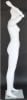 5'11" abstract matte white egghead female fiberglass mannequin with adjustable arms, tempered glass base, and foot and calf supports - Image 5 of 0