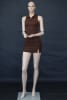 5'10" realistic female mannequin with posable elbows, hand-painted makeup, fiberglass construction, and tempered glass base - Image 1 of 0