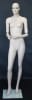 5'10" realistic female mannequin with posable elbows, hand-painted makeup, fiberglass construction, and tempered glass base - Image 3 of 0