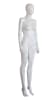 5'10" gloss white female egghead mannequin with fiberglass construction, straight pose, and tempered glass base for apparel displays - Image 2 of 0