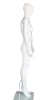 5'10" gloss white female egghead mannequin with fiberglass construction, straight pose, and tempered glass base for apparel displays - Image 3 of 0