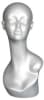 Trish matte silver female display head with fiberglass construction for showcasing hats, scarves, and jewelry - Image 1 of 0