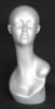 Trish matte silver female display head with fiberglass construction for showcasing hats, scarves, and jewelry - Image 3 of 0