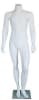 Matte white male headless mannequin with fiberglass construction, standing pose, tempered glass base, and calf support rod - Image 1 of 0
