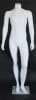 Matte white male headless mannequin with fiberglass construction, standing pose, tempered glass base, and calf support rod - Image 2 of 0