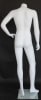 Matte white male headless mannequin with hand on hip pose, fiberglass construction, and glass base for menswear displays - Image 3 of 0