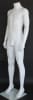 Matte white male headless mannequin with fiberglass construction, arms at sides, tempered glass base, and calf support rod - Image 2 of 0