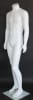 Matte white male headless mannequin with fiberglass construction, contemporary standing pose, tempered glass base, and calf support rod - Image 2 of 0