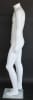 Matte white male headless mannequin with fiberglass construction, contemporary standing pose, tempered glass base, and calf support rod - Image 3 of 0