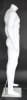 Matte white fiberglass muscular headless male mannequin in a strong athletic standing pose, ideal for displaying sportswear on a tempered glass base. - Image 4 of 0