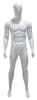 6'2" matte white male abstract egghead fiberglass mannequin with tempered glass base, calf rod, and foot support - Image 1 of 0