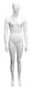 6'3" matte white male abstract head mannequin with fiberglass construction, tempered glass base, calf rod, and foot support - Image 1 of 0