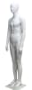6'3" matte white male abstract head mannequin with fiberglass construction, tempered glass base, calf rod, and foot support - Image 2 of 0