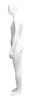 6'3" matte white male abstract head mannequin with fiberglass construction, tempered glass base, calf rod, and foot support - Image 3 of 0